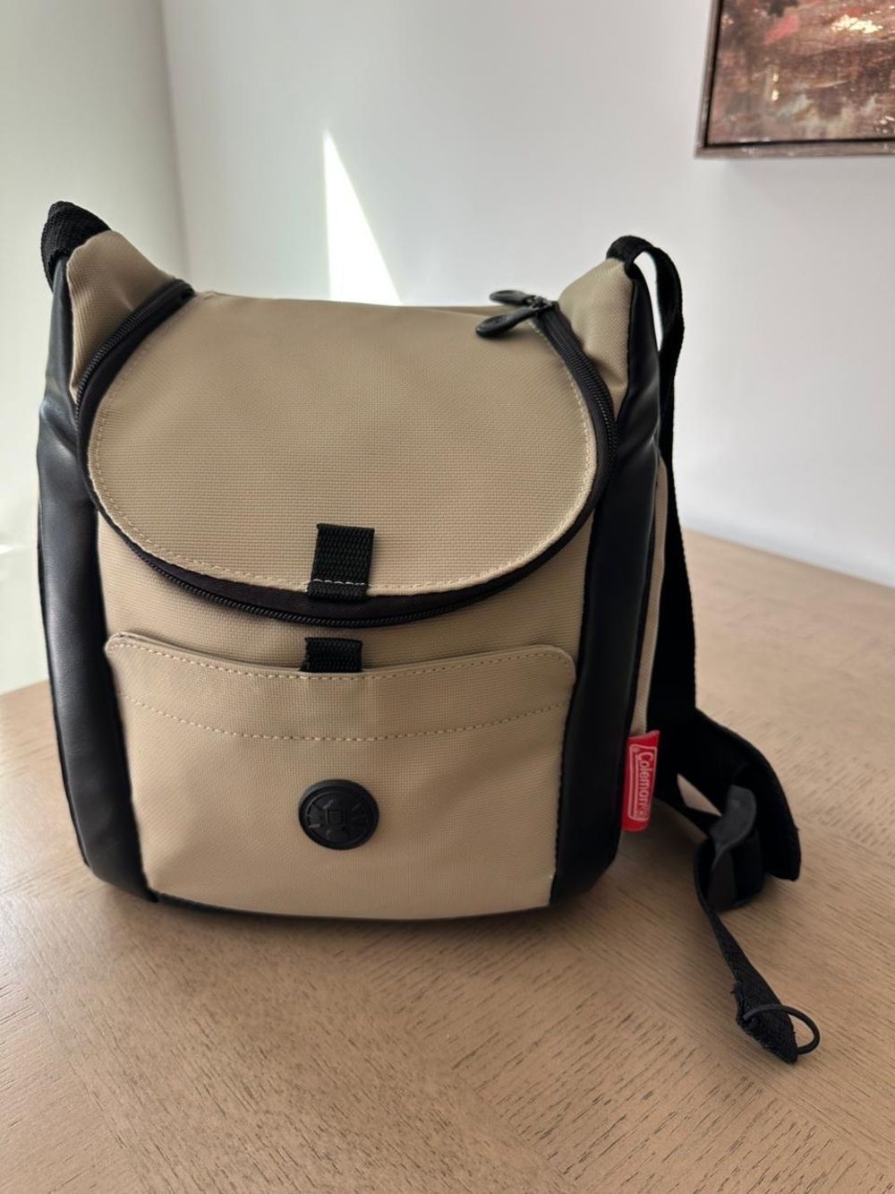 Coleman Insulated Cooler Backpack Bag Tan Black Outdoor Lunch Bag